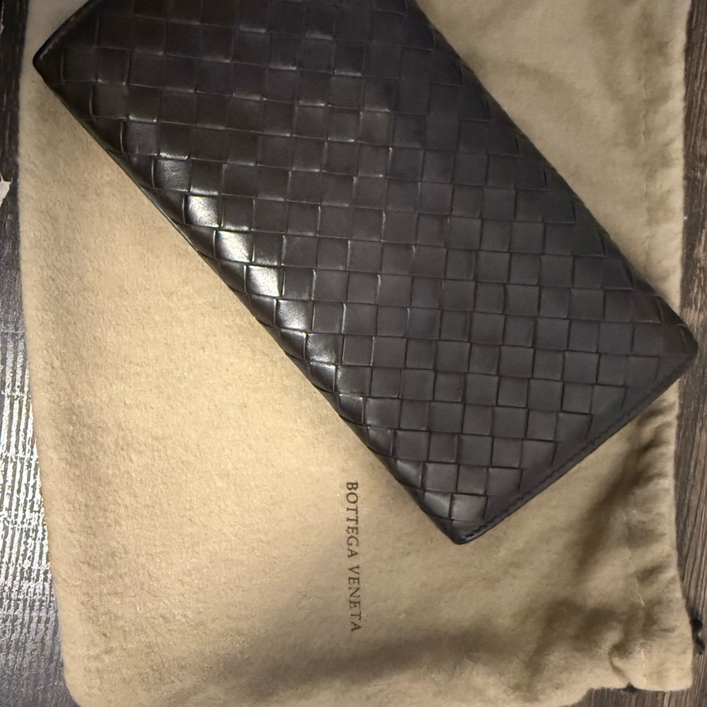 Bottega Veneta Black Woven Clutch
